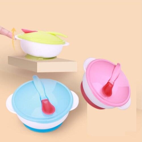 Child feeding tableware food learning dishes/plate/tray baby suction cup set tableware Feeder Temperature detection spoon
