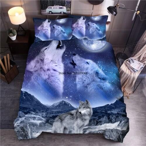 Wild Animal Down Quilt Cover Queen Super Soft Duvet Cover 3D Animal Swolf Tiger Lion Leopard Duvet Cover Bedding Set Bedspread