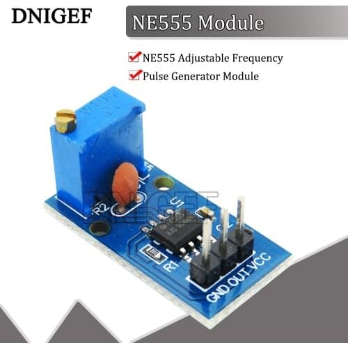 DNIGEF NE555 Adjustable Resistance Frequency Pulse Generator Module Single Channel Output Module 5V-12V for Arduino Smart Car