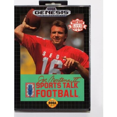 Joe Montana 2 Sports Talk Football Game Cartridge 16 bit MD Game Card With Retail Box For Sega Mega Drive For Genesis