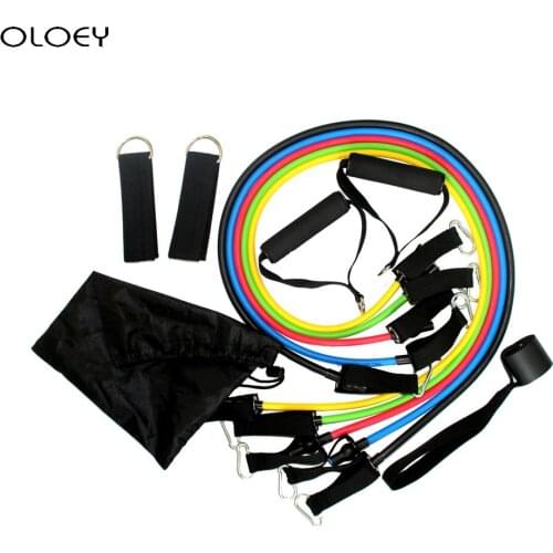 11 Pieces Suit Multi Function Resistance Belt One Line Tension With Muscle Training Fitness Puller Exercise Yoga Tubes Pull Rope