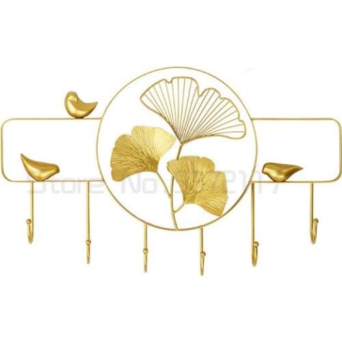 Nordic creative clothes key hanger porch shelf wall hanging wall hook without punching