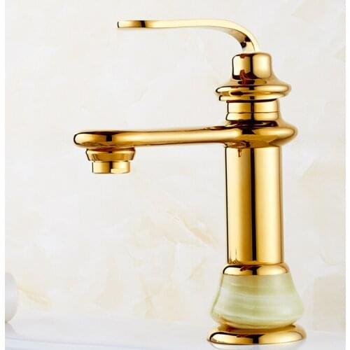L16006 - Luxury Deck Mounted Gold Color Brass Lavatory Tap
