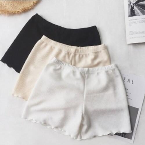 Summer ice silk shorts ladies outer wear summer anti-light shorts thin section shorts white leggings