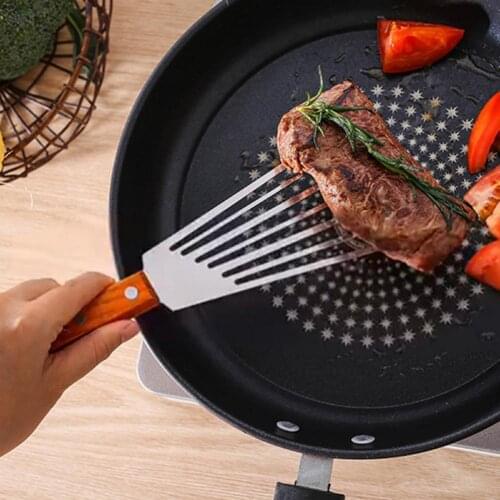 Frying Shovel Multifunctional Non-slip Stainless Steel Steak Spatula for Kitchen
