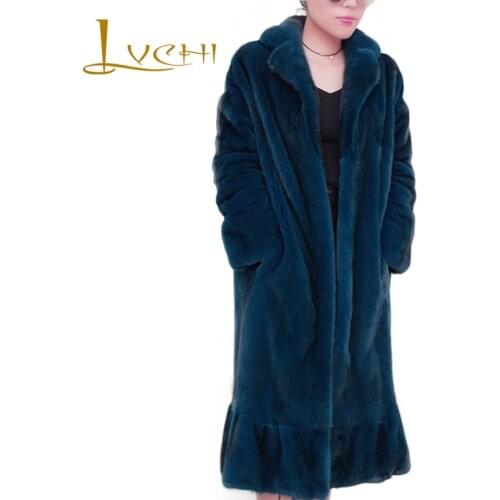 LVCHI customized Fur ladies' fashion Suit style mink coats Mink Fur suit Collar Mink fur coat from natural fur formal clothing