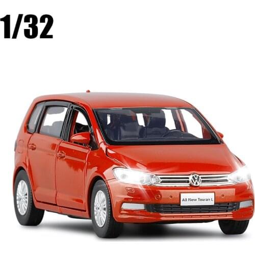 1:32 Scale Touran L Multi Purpose Metal Alloy Diecast Car Model Miniature Model With Sound Light Model For Children Toys