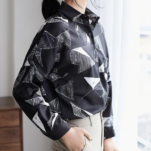 Fashion 2019 clothing white shirt tops and blouses ladies tops Button Chiffon blouse Casual Full