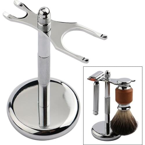 Men Razor Holder Male Shaving Brush Zinc Alloy Stand Razor Rack Desktop Bracket Shaving Compact Lightweight Bathroom Accessories