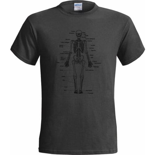 2019 New Short Sleeve Casual ANTERIOR SKELETON MENS T SHIRT HUMAN BODY ANATOMY SCIENCE TEACHER Summer Casual Man Good Quality