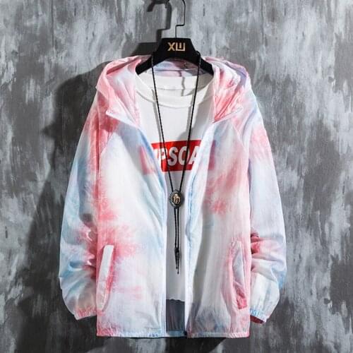 2021 New Tie-dye Printed Thin Jacket Men Women Long Sleeve Casual Sunscreen Jacket Couple Summer Outdoor Sun protective clothing