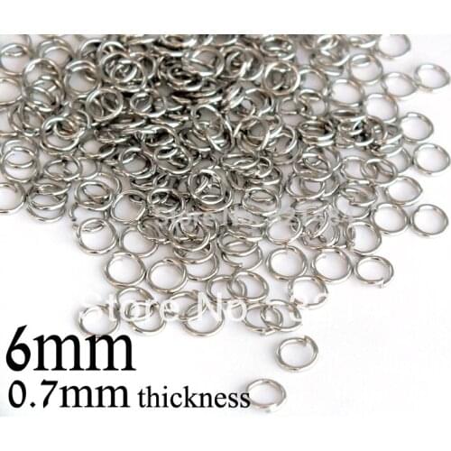 Bulk 7000piece/lot 6mm *0.7mm nickel color metal colored jump rings jumprings jewelry findings accessories making supplies