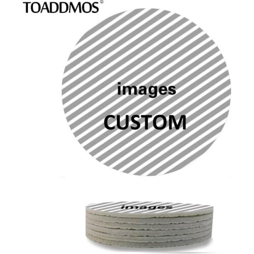 TOADDMOS Custom Design 6pcs/Set Drink Coasters Kitchen Decoration Accessories Heat-insulated Tea Cup Pad Fashion Soft Coffee Mat
