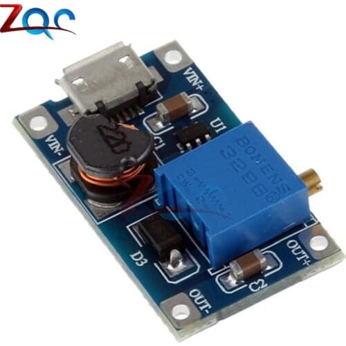2pcs For Replace XL6009 2A Max DC-DC Step Up Power Module MT3608 Micro USB 2-24V To 28V Adjustable Booster For Arduino