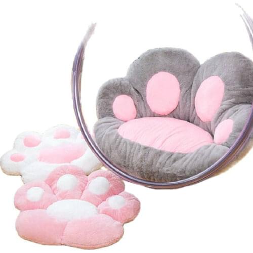 Fluffy Animal Bear Paw Seat Floor Cushion Indoor Floor Mat Stuffed Winter Warm Waist Cushion Plush Sofa Decor Pillow
