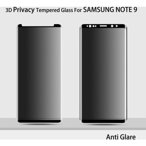 Smartphone NOTE9 Privacy Glass 3D 4D Curved For SAMSUNG Galaxy NOTE 9 Anti Glare Tempered Glass Case Friendly N960N Anti-peening