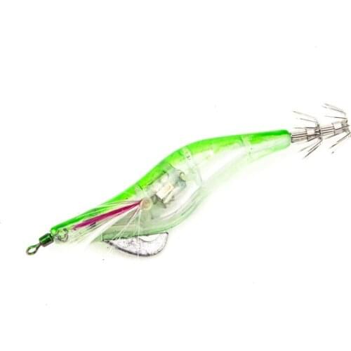 1 PC LED Electronic Luminous Squid Prawns 10cm Night Squid Fishing Jigs Lure Bass Bait Fish Soft Lure