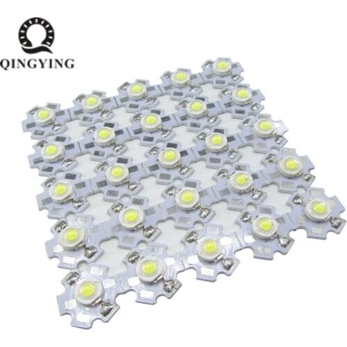 1W High Power LED With 20mm White & Black Star PCB Heatsink Full Spectrum White Warm white Green Blue Deep Red 660nm Royal blue