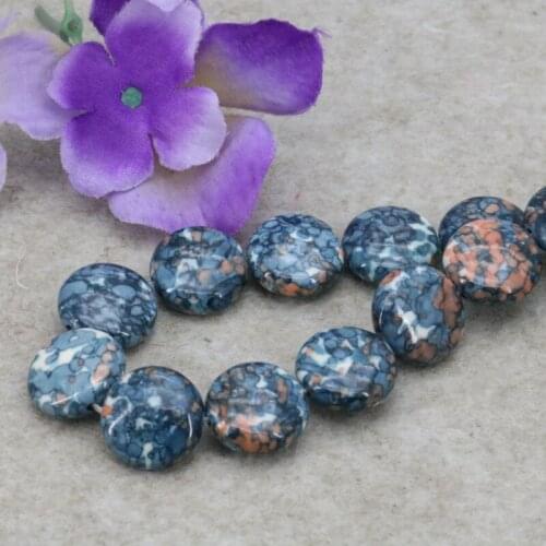 Coin shape Riverstones round loose beads 16mm DIY 15 inches women jewelry making design three colors available wholesale