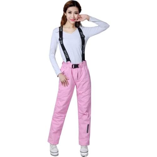 Winter Ski Pants Men & Women Thicken Warm Snowboard Pants Snow Trousers Thermal Waterproof Esqui Skiing Removable Suspender