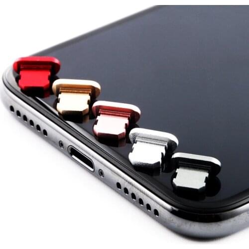 2PCS Universal Anti Dust Plug for iPhone 12 11 X XS XR 8 7 6S Plus Metal Dustproof Charge Port Plug Anti-Dust Charger Dock Plugs