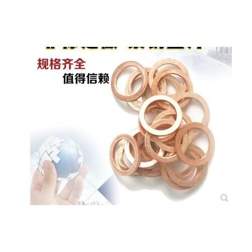 50pcs 6mm x 4mm x 1mm Copper Crush Washers Seal Flat Ring Fastener Replacement