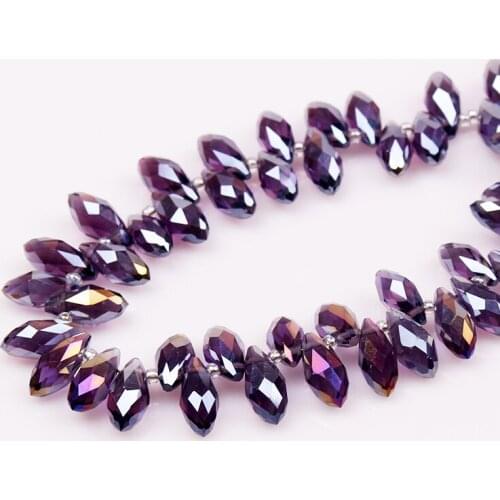 AAA Top Quality 6x12mm Teardrop Beads Crystal Glass Beads Crystal violet AB color 100pcs/lot Free Shipping