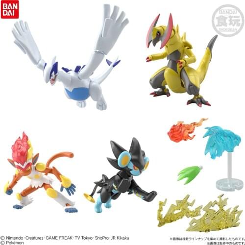 Bandai Pokemon SHODO 06 Anime Figure Lugia Haxorus Infernape 6cm PVC Action Model Toys for Kids Collection Gift