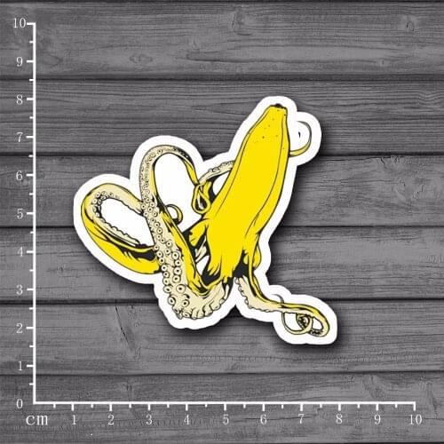 Banana Octopus On Laptop Notebook Skin Stickers Snowboard Luggag Car Styling Home Decal For kid Toy Suitcase Stickers[Single]