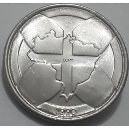 Brazil Republic 1 Cruzado Novo Christs Cross 1990 Cupronickel Silver Plated Copy Coin