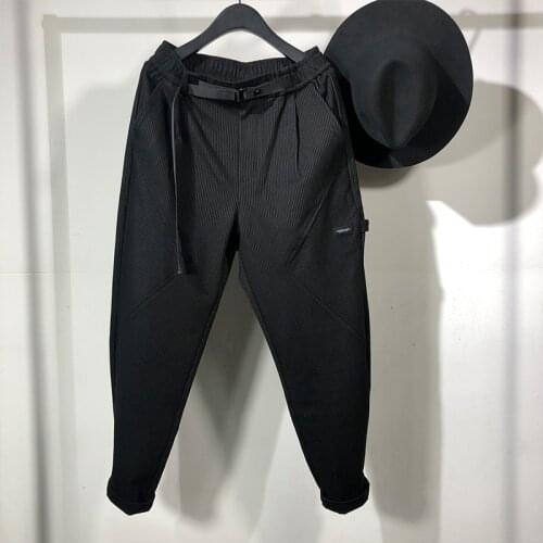 Owen Seak Men Casual Cargo Harem Pants High Street Wear Hip Hop Ankle Length Mens Clothing Sweatpants Autumn Black Pants