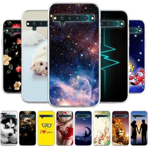 Cartoon Phone Case For TCL 10 Pro Silicone Animal Floral Painted Protective Fundas For TCL 10L 10Pro Cover Back Phone Bumper Bag