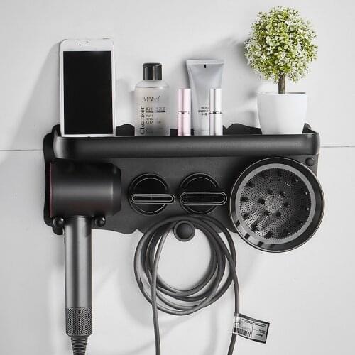 Hair Dryer Holder for Dyson Bathroom Shelves Wall Mount Storage Rack Bathroom Shelf Portable Bracket With Super Magnetic Rack