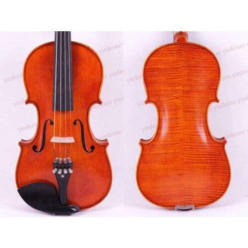 4/4 Violin Ebony parts Flame Maple Back Antique Varnish Spruce Master Powerful Sound Pro