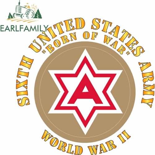 EARLFAMILY 13cm x 12.7cm for Sixth United States Aemy Born of War Scratch-Proof Car Stickers Trunk Bumper Decal Car Assessoires