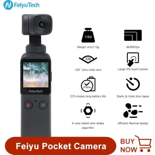 FeiyuTech Feiyu Pocket Camera Gimbal 3-axis Stabilized Handheld with Smartphone 4K 60fps Video Smart Track VS Osmo Pocket
