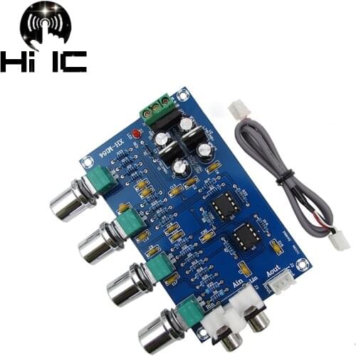 HIFI Enthusiast Tone NE5532 Amplifier Tone Preamp Board 2.0 Dual Channel Audio Amplifier Board Treble Bass Adjustment