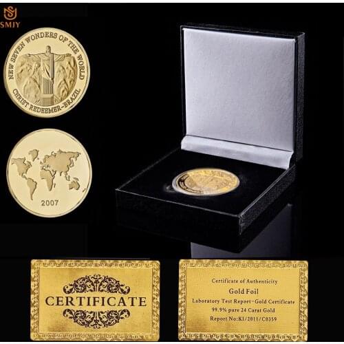2017 Brazil Christ the Redeemer God Jesus World New Seven Wonders Souvenir Coin Gifts W/Luxury Box Display