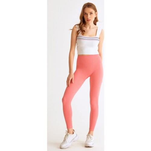 New Season High Waist Ribbed Knitted Leggings Fuchsia Womens pants leggings women shein pants
