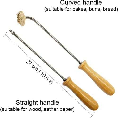 Customized LOGO Copper Mold for Cake Bread Wood Leather Hot Stamping Tools Homemade Bakery Ues 3cm Logo with Handle