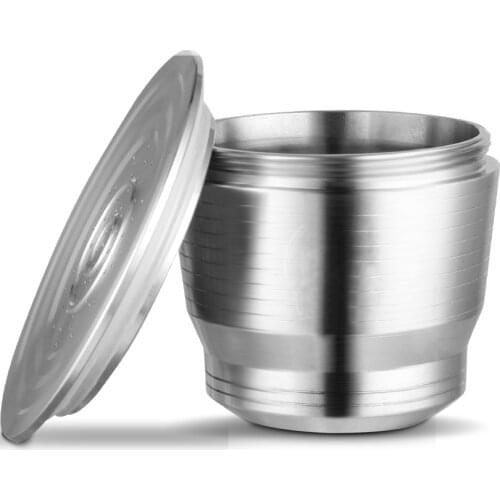 1 Set Nespresso Stainless Steel Refillable Reusable Coffee Capsule Coffee Tamper Coffee Pod For Nespresso Machine +1Spoon+1Brush