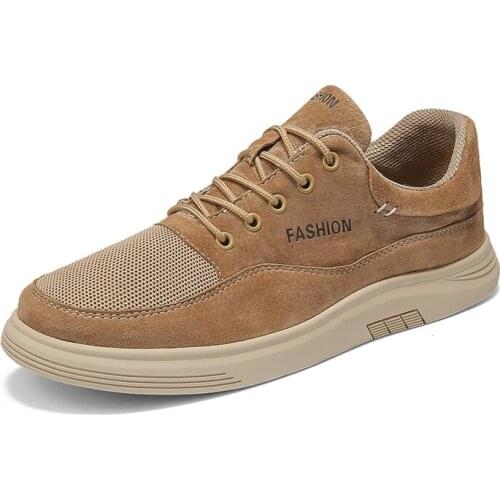 Men Shoes fashion Leather Loafers Breathable Spring lace up comfortable Casual Shoes Outdoor Men Sneakers shoes