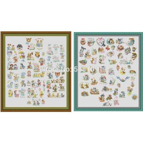Small animals set patterns Counted Cross Stitch 11CT 14CT 18CT DIY Cross Stitch Kits Embroidery Needlework Sets home decor