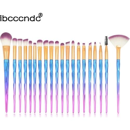 20 pcs/set Makeup Brushes Set Rainbow Color Make Up Brush for Eyeshadow Blush Powder Foundation Eye Lip Concealer Cosmetic Brush
