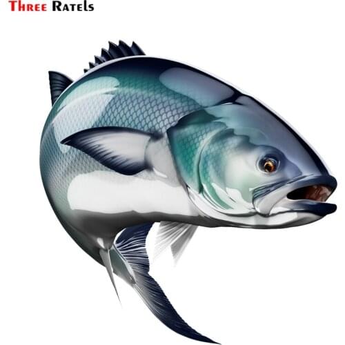 Three Ratels FTC-913 Blue Fish Fishing Car Stickers Auto Decals 3d Car Styling Motorcycle Car Decal Accessories