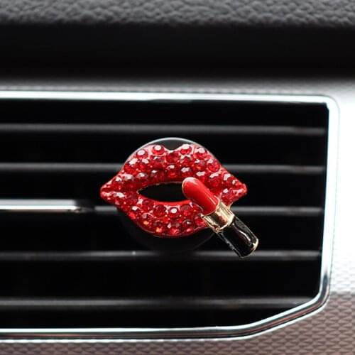 Sexy Lip Car Accessories For Girls Interior Decor Car Aroma Diffuser Flavorings In Auto Decoration Lipstick Car Air Vent Clip