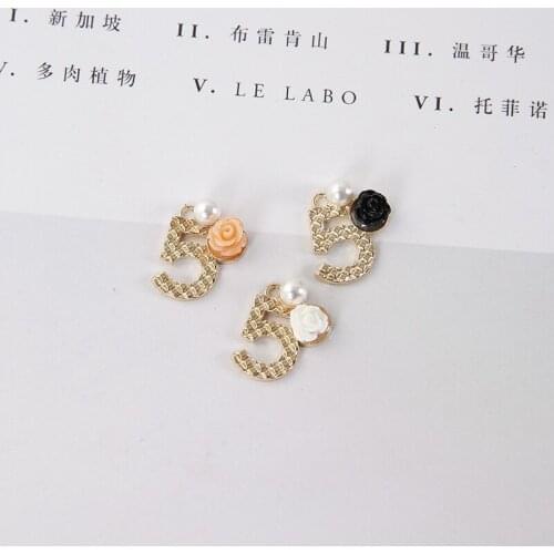 10pcs/pack Round Flower Number 5 Enamel Alloy Floating Pendant fit Bracelet Necklace Jewelry Accessories