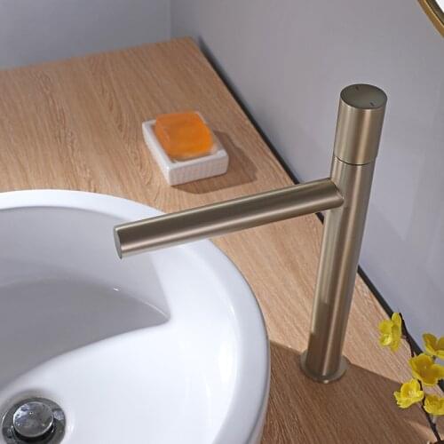 Gun metal black gold Industrial high basin faucet desk mount single handle basin high tap with hot and cold basin mixer