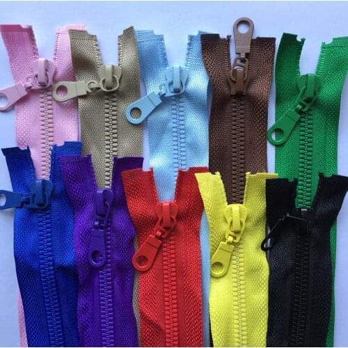 3 pieces 5# 80cm Open End Zipper Resin Zipper Down Jacket Overcoat Sportwear Zipper Clothing Accessories Mix Colors Black White