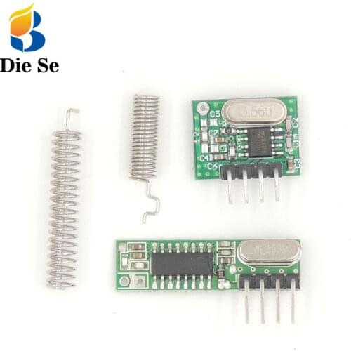 433Mhz RF receiver and transmitter Module Switch with antenna DIY 433 Mhz Remote control For Arduino uno Superheterodyne RF
